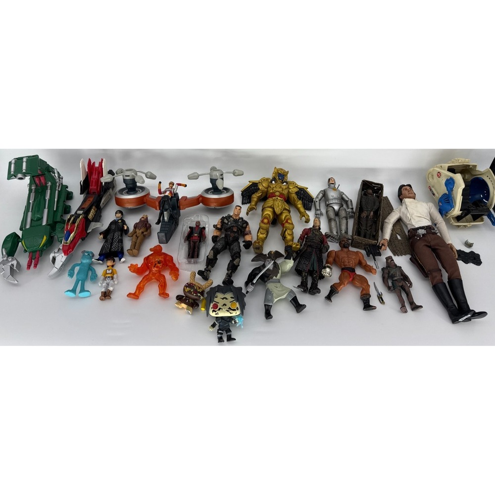 Vintage Action Figures Lot Mixed Star Wars Marvel DC Vehicles Accessories Toys